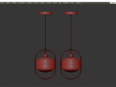 MOSSEN modern pendant light gold Low-poly 3D model