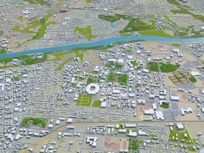 Tuscaloosa Alabama USA 50km Low-poly 3D model