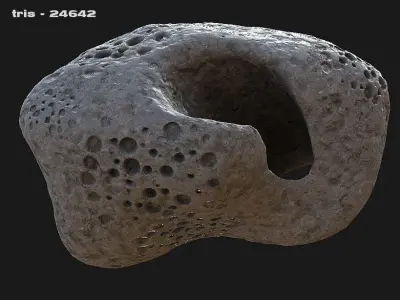 Pack of Four Detailed Asteroids 3D model
