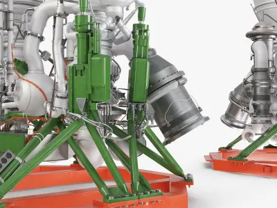  Dual Nozzle Liquid Rocket Engine 