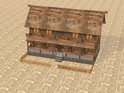Medieval house fourteen 6 Low-poly 3D model