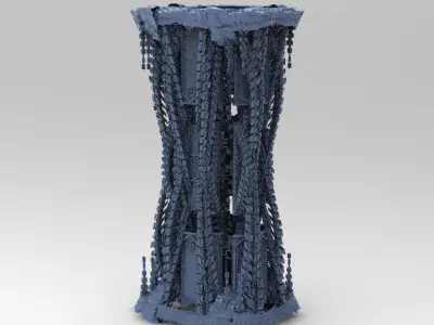Grand Sci-Fi Hourglass Tower 2 3D model