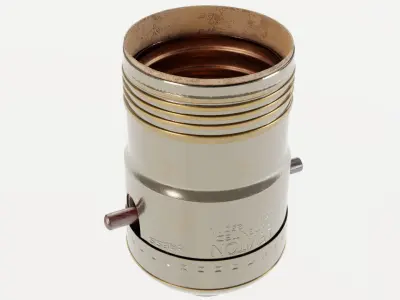 Vintage Nickeled Brass light bulb socket 3D model