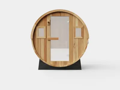 Barrel Sauna for 6 Person Low-poly 3D model purchase