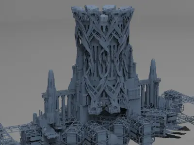 Celtic Great Tree Castle 2 3D model