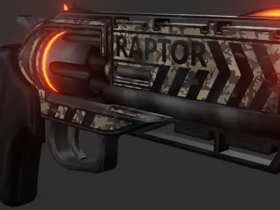 Sci-fi revolver Low-poly 3D model