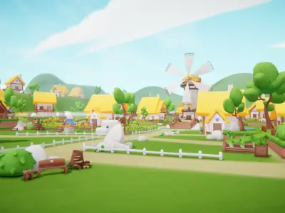 Gleamshire - Fantasy Low Poly Village 3D Pack Low-poly 3D model