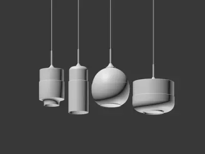 Gzmj modern metal glass lamps 3D model