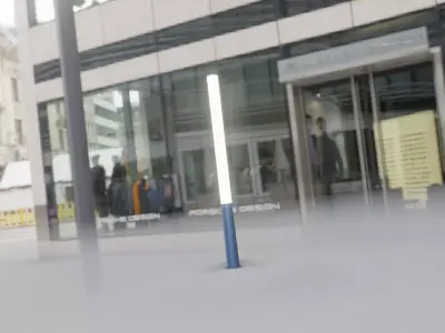 Low-Poly Blue Light Column 28 - Street Light Set-9 Low-poly 3D model