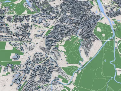 Leipzig City Germany 3D model