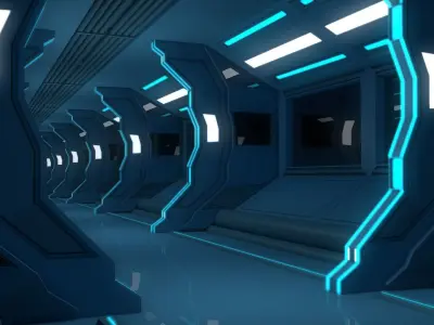 Sci Fi Corridor 3D model 51