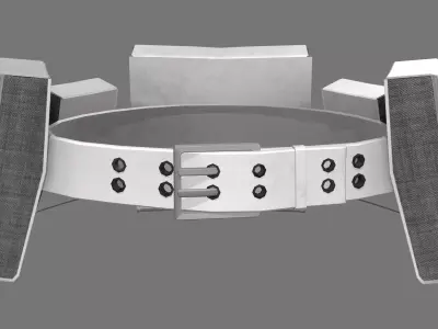 White Sci-Fi Ammunition Belt Low-poly 3D model