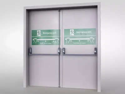 Emergency door Low-poly 3D model