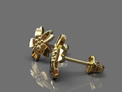 Light floral earrings 3D print model