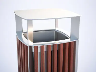 Metal trash container 3D model