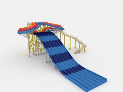 Collection Waterpark Slide 2 3D Model Pack