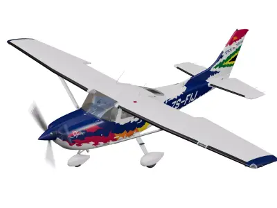 Cessna 182T Skylane Light Aircraft Low-poly 3D model