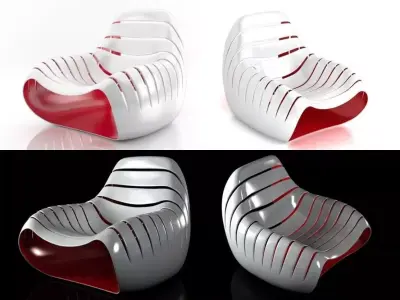 Snug futurist chair - renderings Free 3D model