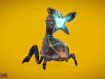 Aliens Spitter Low-poly 3D model