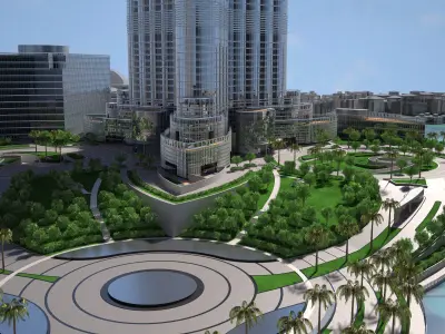 Burj Khalifa Dubai Downtown 3D model
