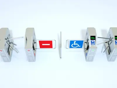 Entrance  Turnstile Gate 3D model 3D model