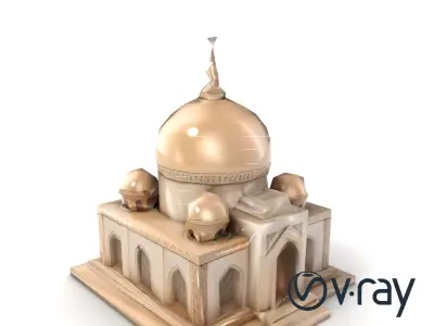 Symmetrical Mosque Architecture Model Pack Low-poly 3D model