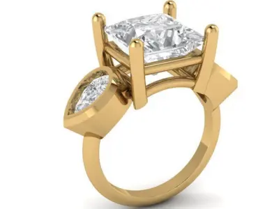 luxuary ring with unique desing 3D print model