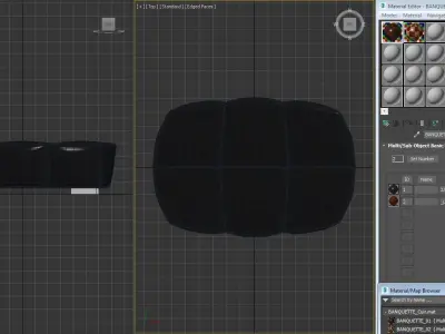 BANQUETTE---Leather tan leather ottoman 3D model