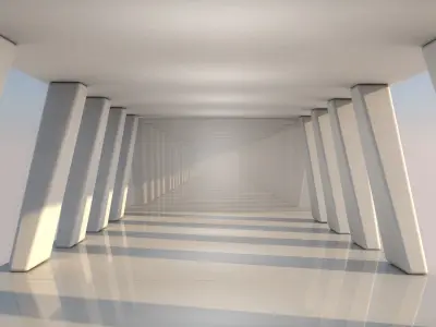 Sci Fi Tunnel 3D model 14