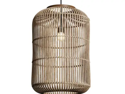 Natural Rattan Hanging Lamp file Low-poly 3D model