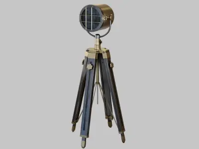 Game - Ready Industrial spotlight Low-poly 3D model