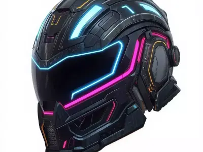 Cyber And Industrial Tactical Helmets 3D Models Pack