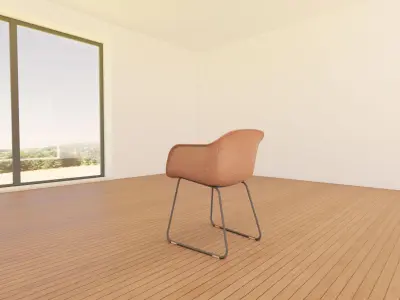 Muuto Fiber Armchair - Sled Base  -  High-Quality 3D Model 3D model