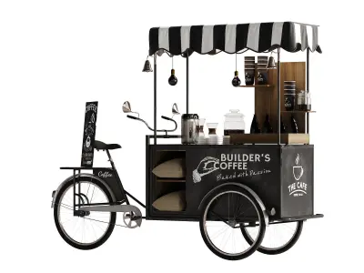 Coffee bike mobile set 3 3D model