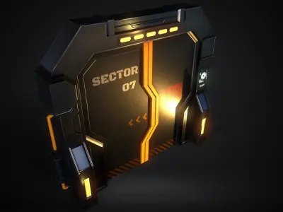 Sci-Fi Door  Low-poly 3D model
