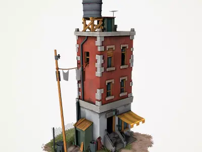 Cartoony Buiding v3 Low-poly 3D model