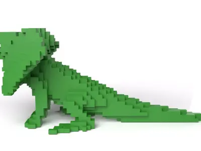 Frilledlizard Minecraft Voxel Low-poly 3D model