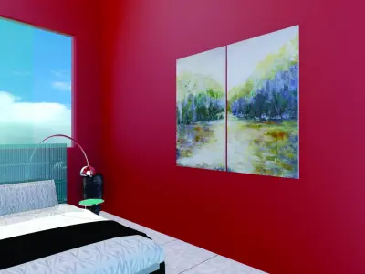 Contemporary Bed with side tables FREE Free 3D model