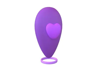 Love Location Tag Icon v1 007 Low-poly 3D model