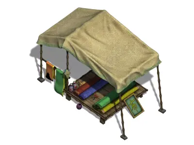 Beijing City Street - cloth stalls 3D model