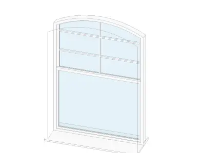 Curved Sash with glazing bars top amp bottom 3D model