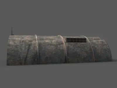 Scifi Hangar Free low-poly 3D model