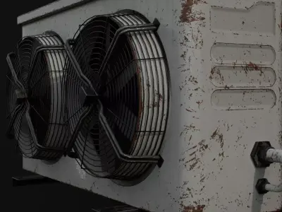Air Conditioner Low-poly 3D model 9