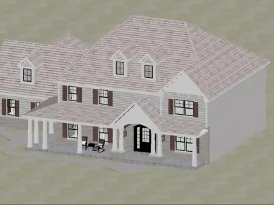 American style villa 3D model