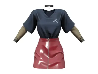 Mini Skirt Surgeon Outfit Low-poly 3D model