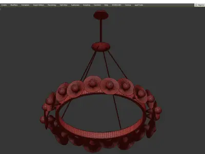 Corbett Emerald Chandelier Low-poly 3D model