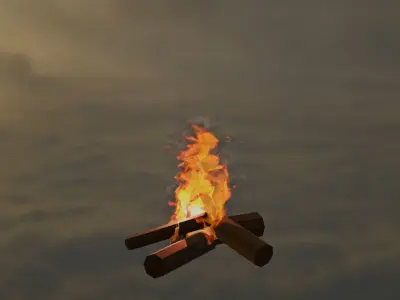 Low poly fire Model Low-poly 3D model