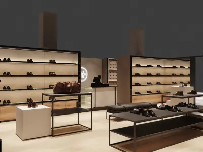 Shoe store full 3dmax corona scene 3D model