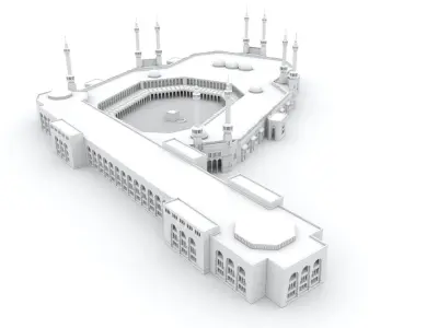 masjid al haram mecca saudi arabia Low-poly 3D model