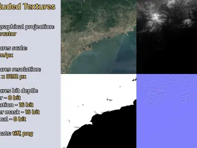 Qinhuangdao China City Landscape 3D Model 3D model
